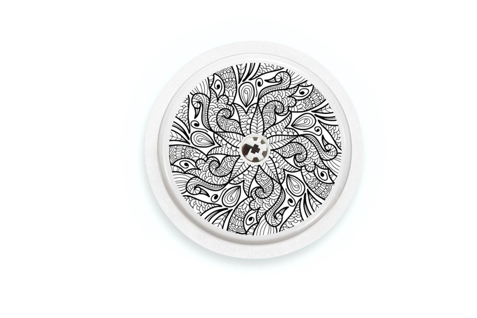 Greyscale Florals Sticker for Freestyle Libre 1, 2, or 2+ diabetes CGMs and insulin pumps