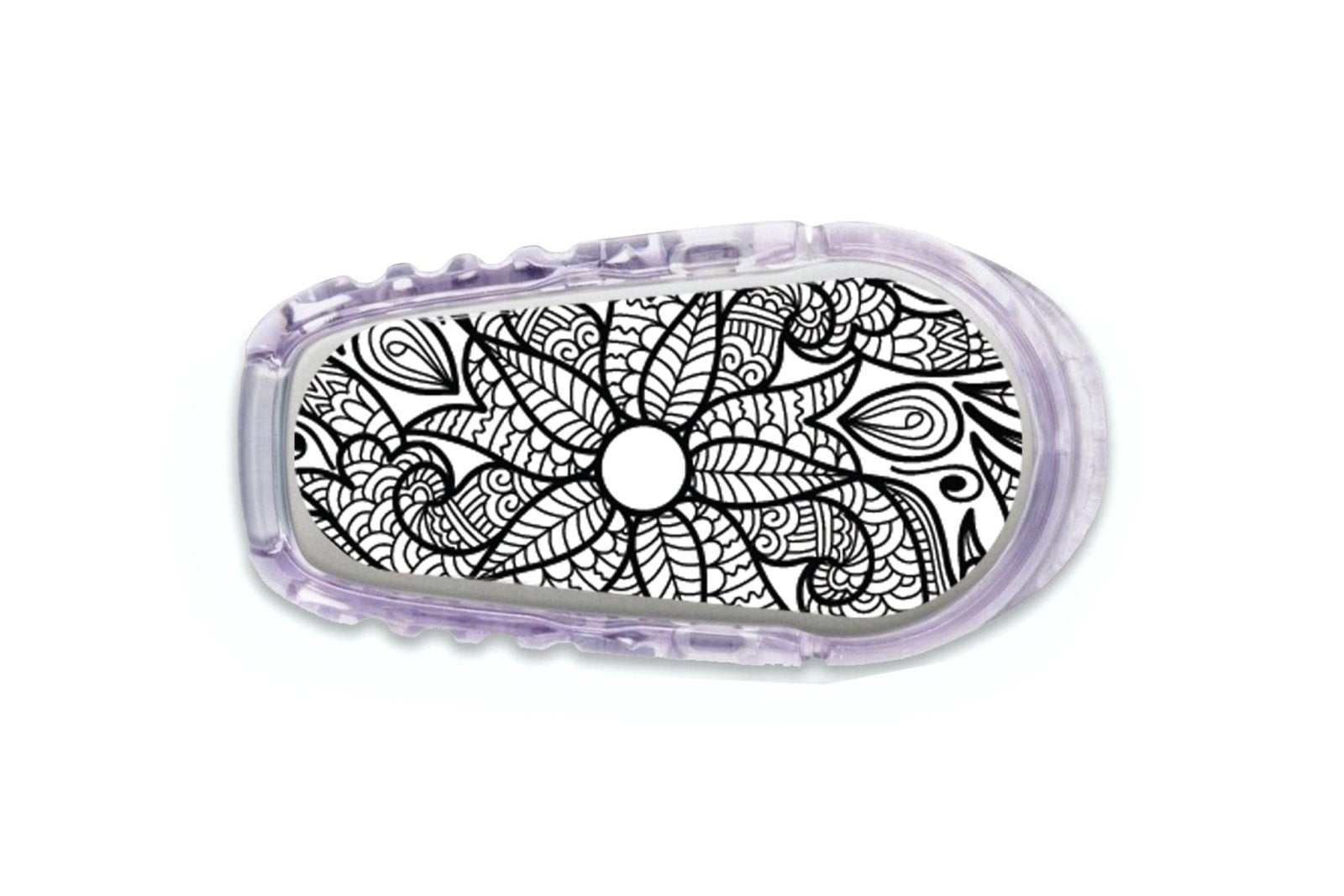 Greyscale Florals Sticker for Dexcom G6 / One Sensor diabetes CGMs and insulin pumps