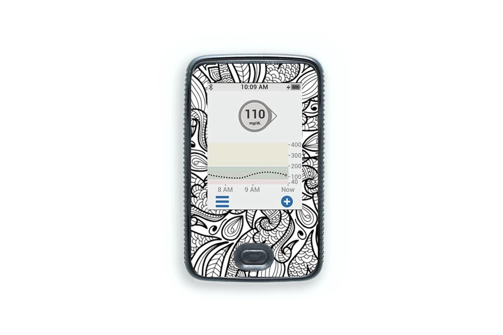 Greyscale Florals Sticker for Dexcom G6 / One Receiver diabetes CGMs and insulin pumps