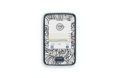 Greyscale Florals Sticker for Dexcom G6 / One Receiver diabetes CGMs and insulin pumps