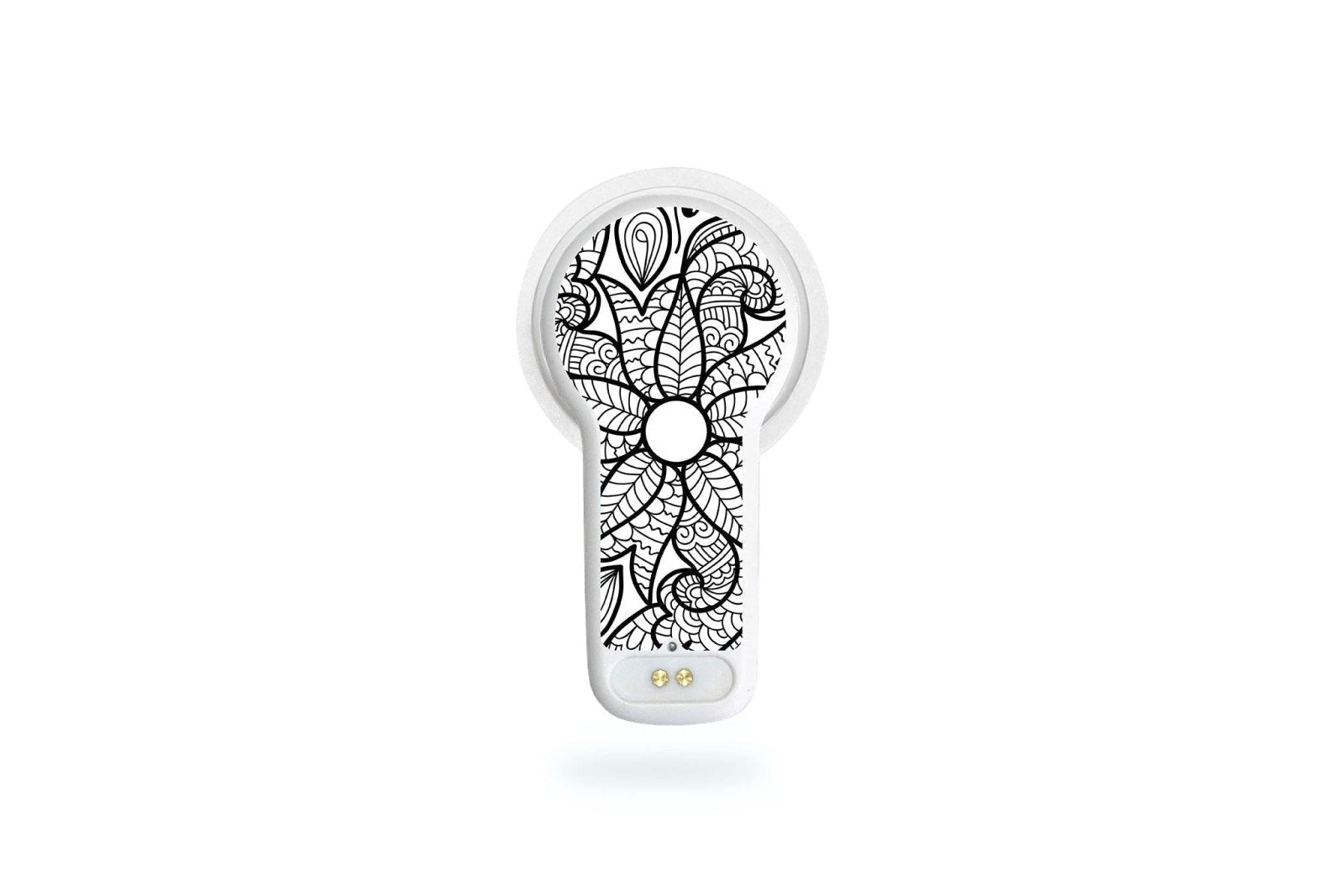 Greyscale Florals Sticker for MiaoMiao2 diabetes CGMs and insulin pumps