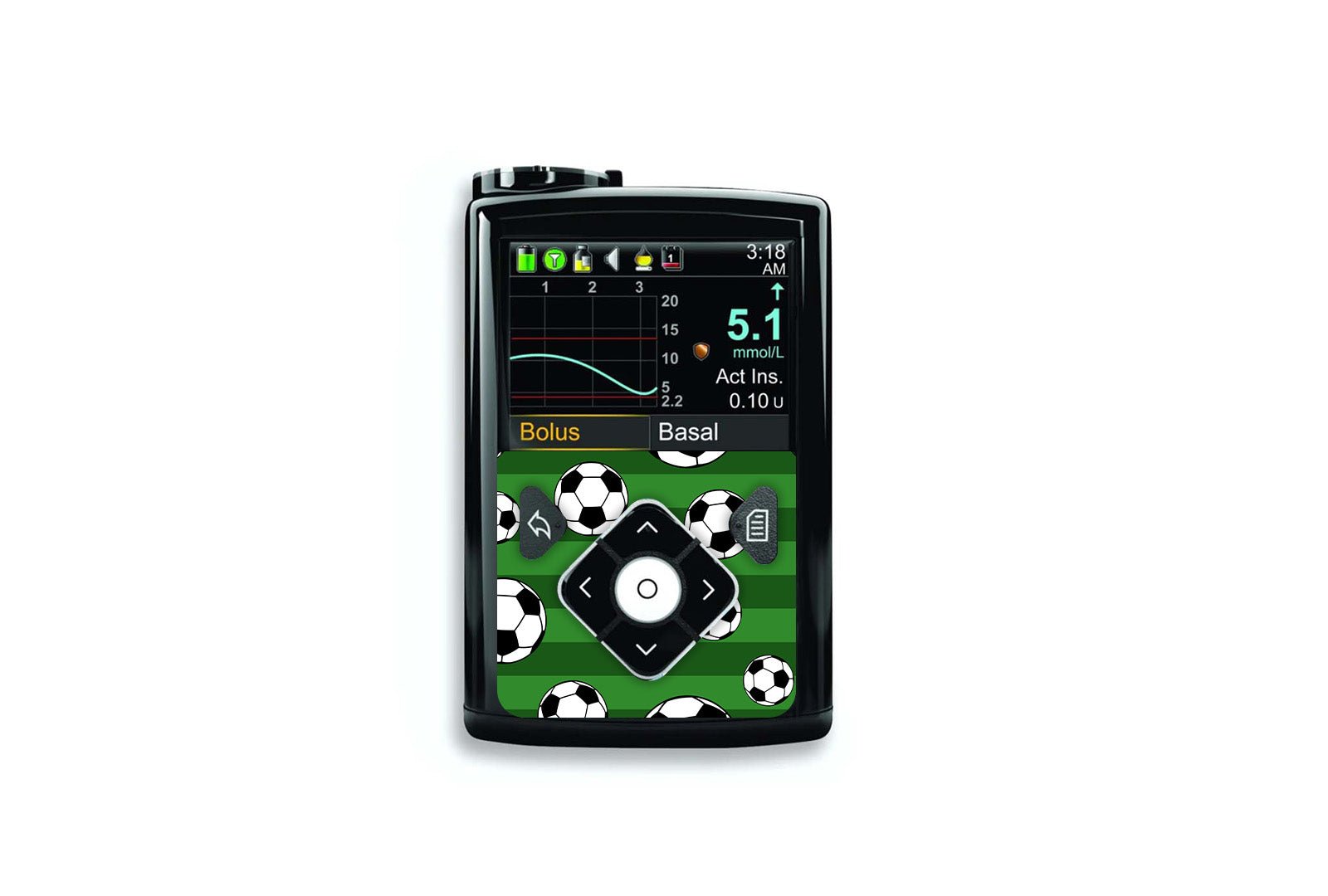 Football Sticker for Novopen 4, 5, 6, or Echo diabetes supplies and insulin pumps