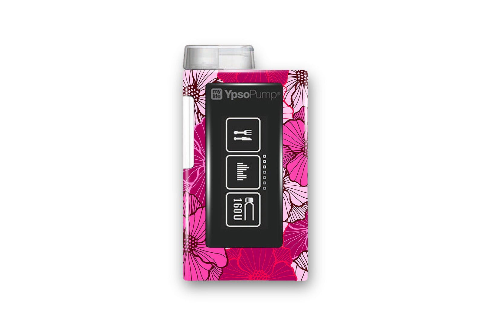 Fuchsia Flowers Sticker for Novopen 4, 5, 6, or Echo diabetes supplies and insulin pumps