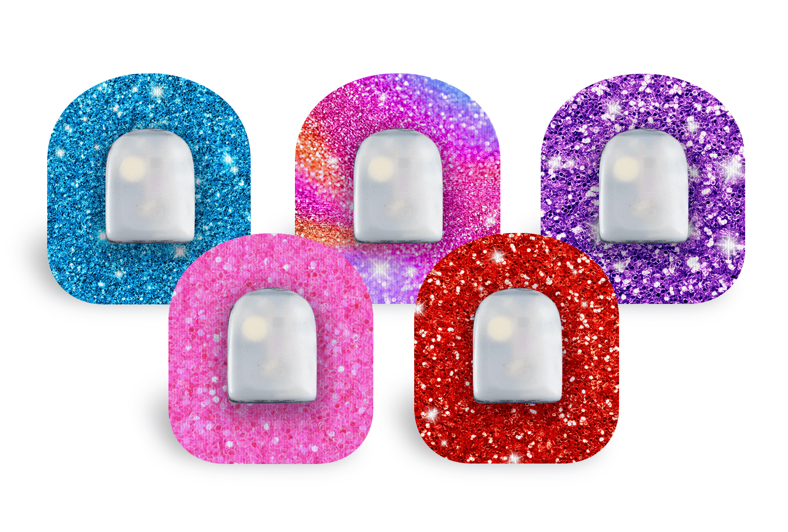Glitter Patch Pack for Omnipod - 5 Pack diabetes supplies and insulin pumps