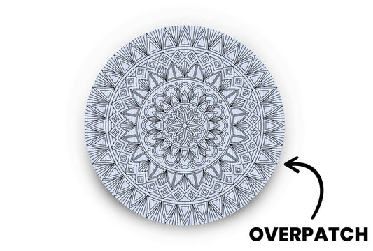 Greyscale Florals Patch - Overpatches for Single diabetes supplies and insulin pumps