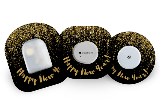 Happy New Year Patch for Freestyle Libre 2 diabetes supplies and insulin pumps