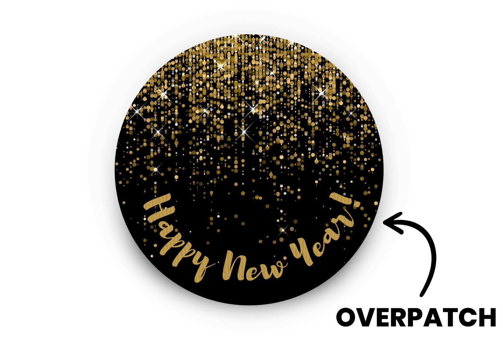 Happy New Year Patch - Overpatches for Single diabetes supplies and insulin pumps