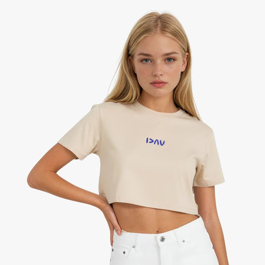 Highs and Lows Crop T-Shirt for Beige diabetes supplies and insulin pumps