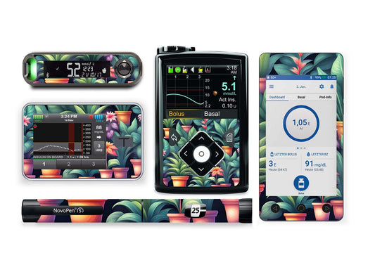 House Plant Sticker for Novopen 4, 5, 6, or Echo diabetes supplies and insulin pumps