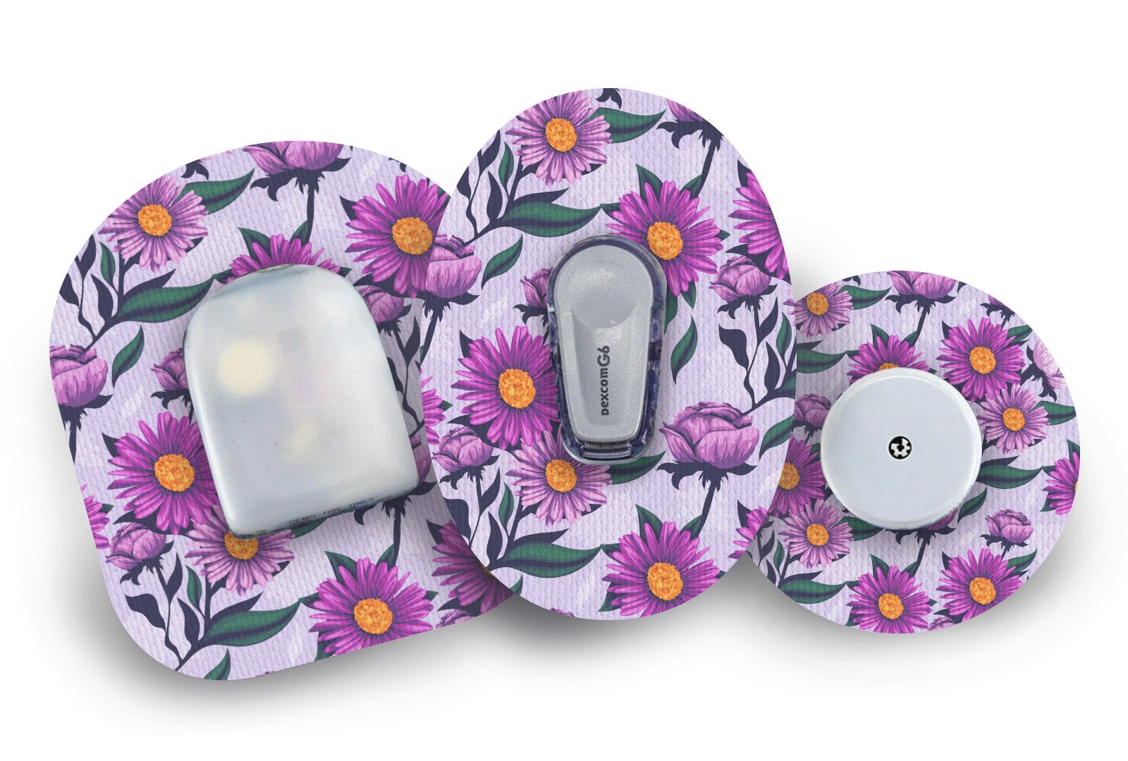 Lilac Daisy Patch for Freestyle Libre 2 diabetes supplies and insulin pumps