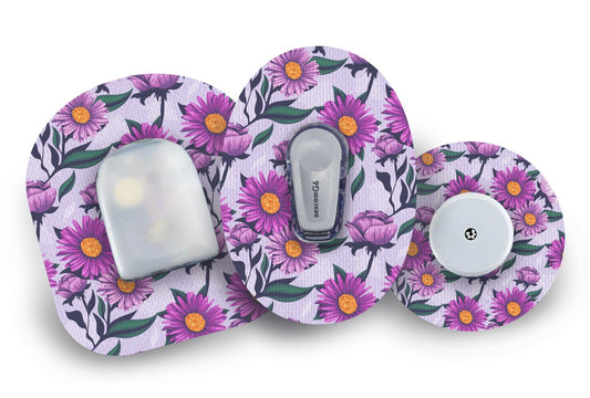Lilac Daisy Patch for Freestyle Libre 2 diabetes supplies and insulin pumps