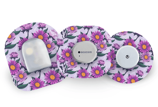 Lilac Daisy Patch for Freestyle Libre 2 diabetes supplies and insulin pumps