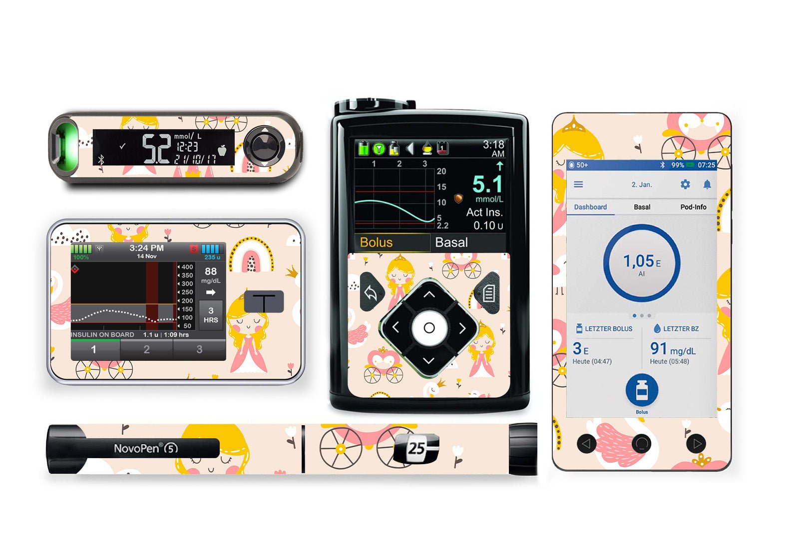 Little Princess Sticker for Novopen 4, 5, 6, or Echo diabetes supplies and insulin pumps