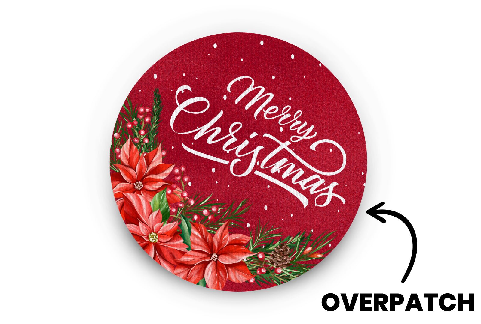 Merry Christmas Patch - Overpatches for Single diabetes supplies and insulin pumps