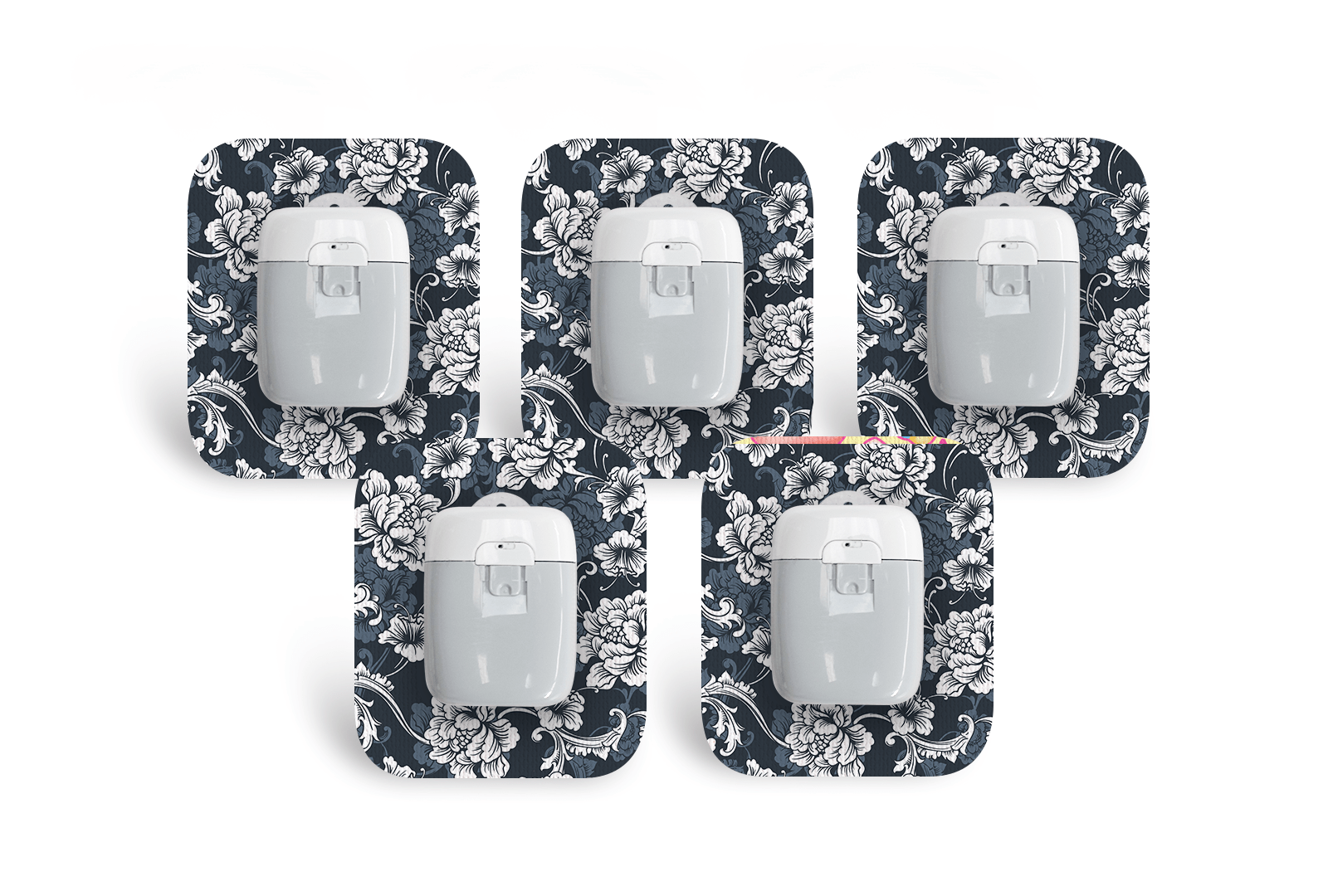 Monochrome Flowers Patch for Freestyle Libre 3 diabetes supplies and insulin pumps