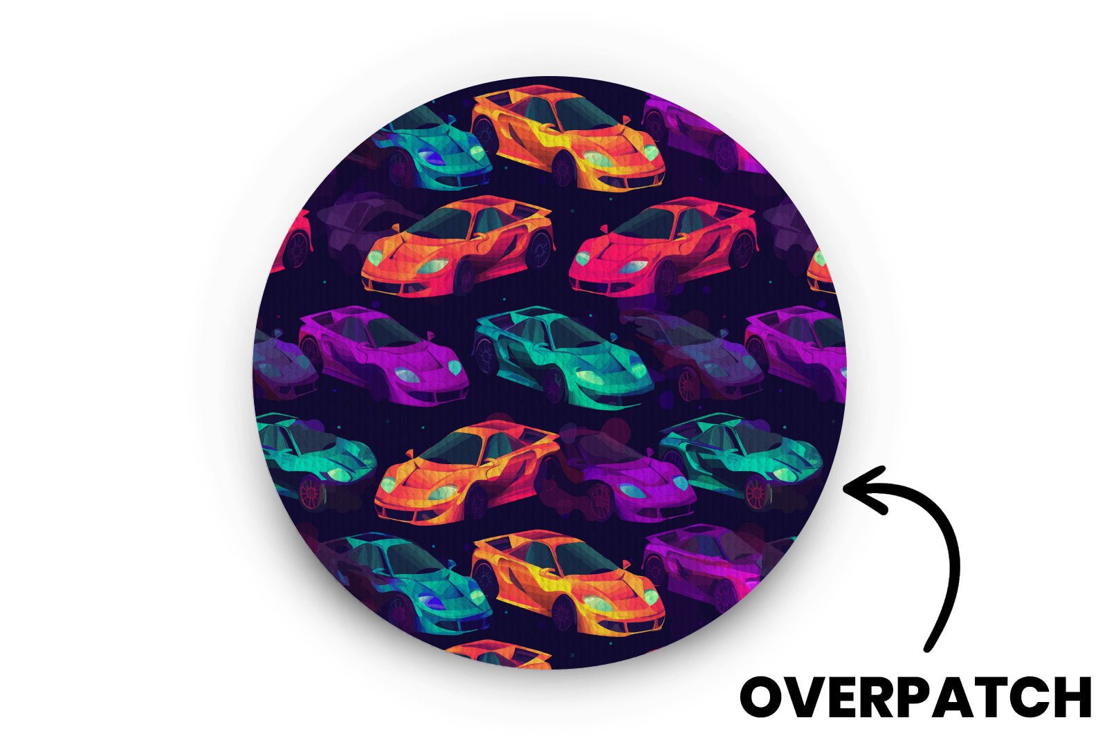 Neon Racer Patch - Overpatches for Single diabetes supplies and insulin pumps