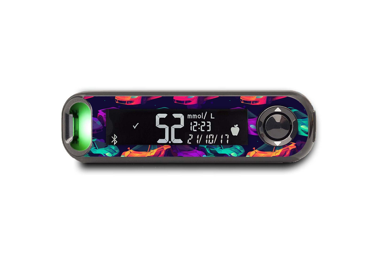 Neon Racer Sticker for Novopen 4, 5, 6, or Echo diabetes supplies and insulin pumps