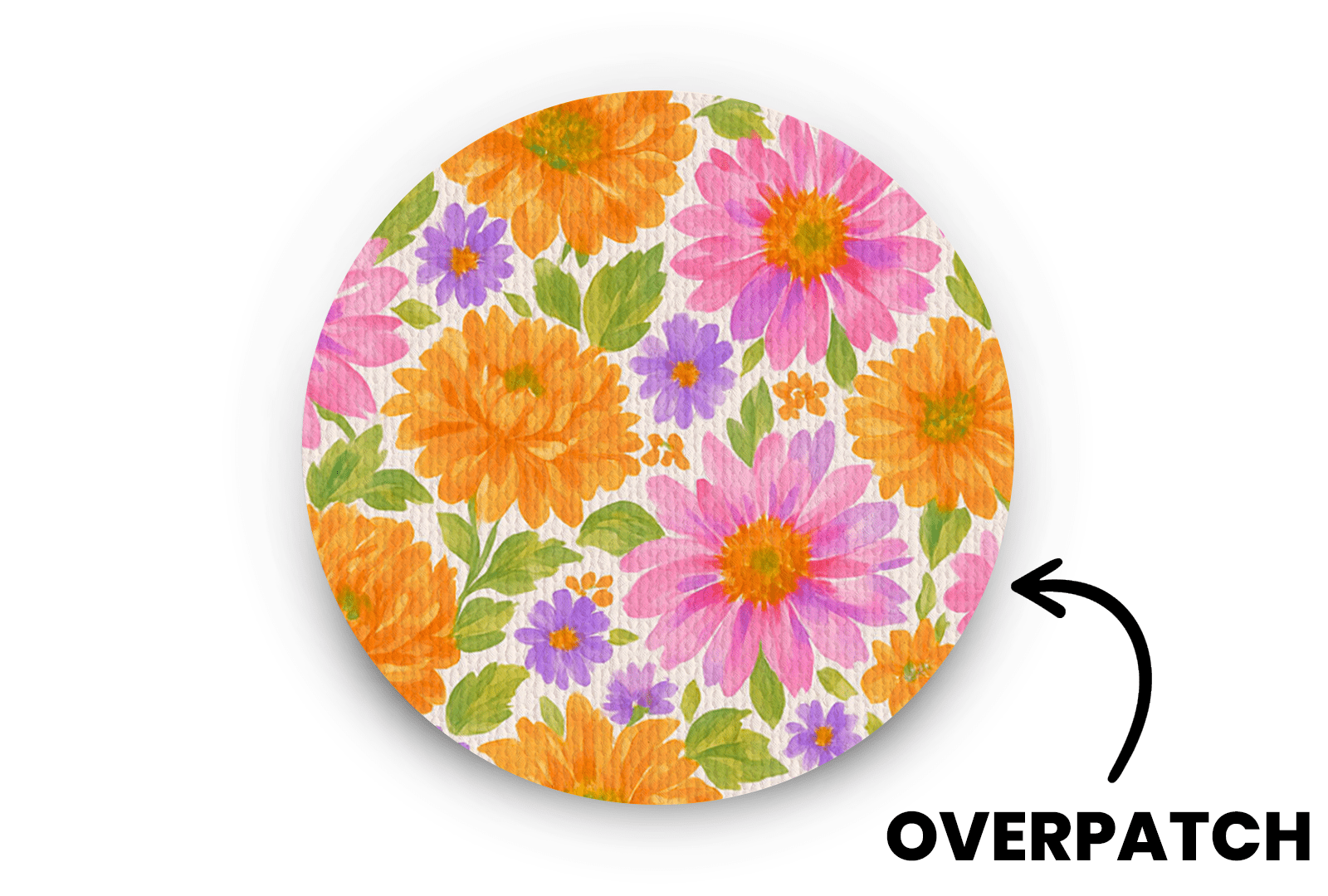Nostalgic Flowers Patch for Overpatch diabetes supplies and insulin pumps