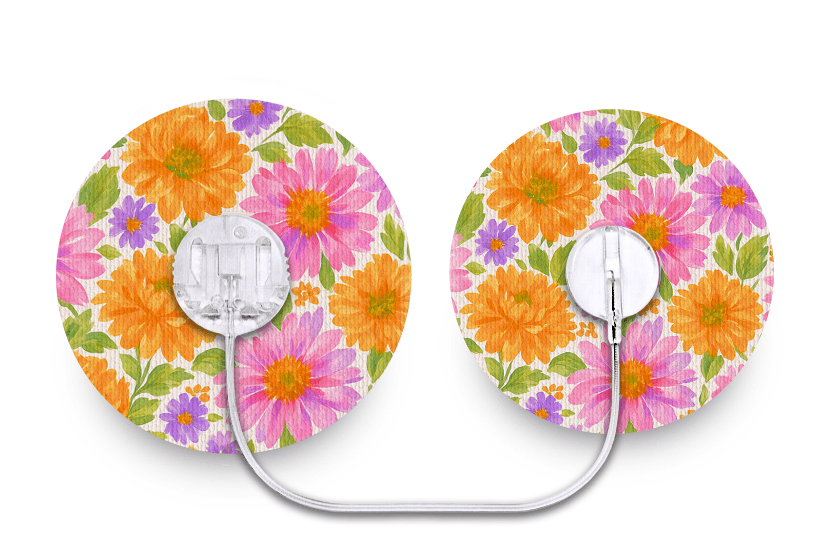 Nostalgic Flowers Patch - Tru - Steel for Single diabetes supplies and insulin pumps