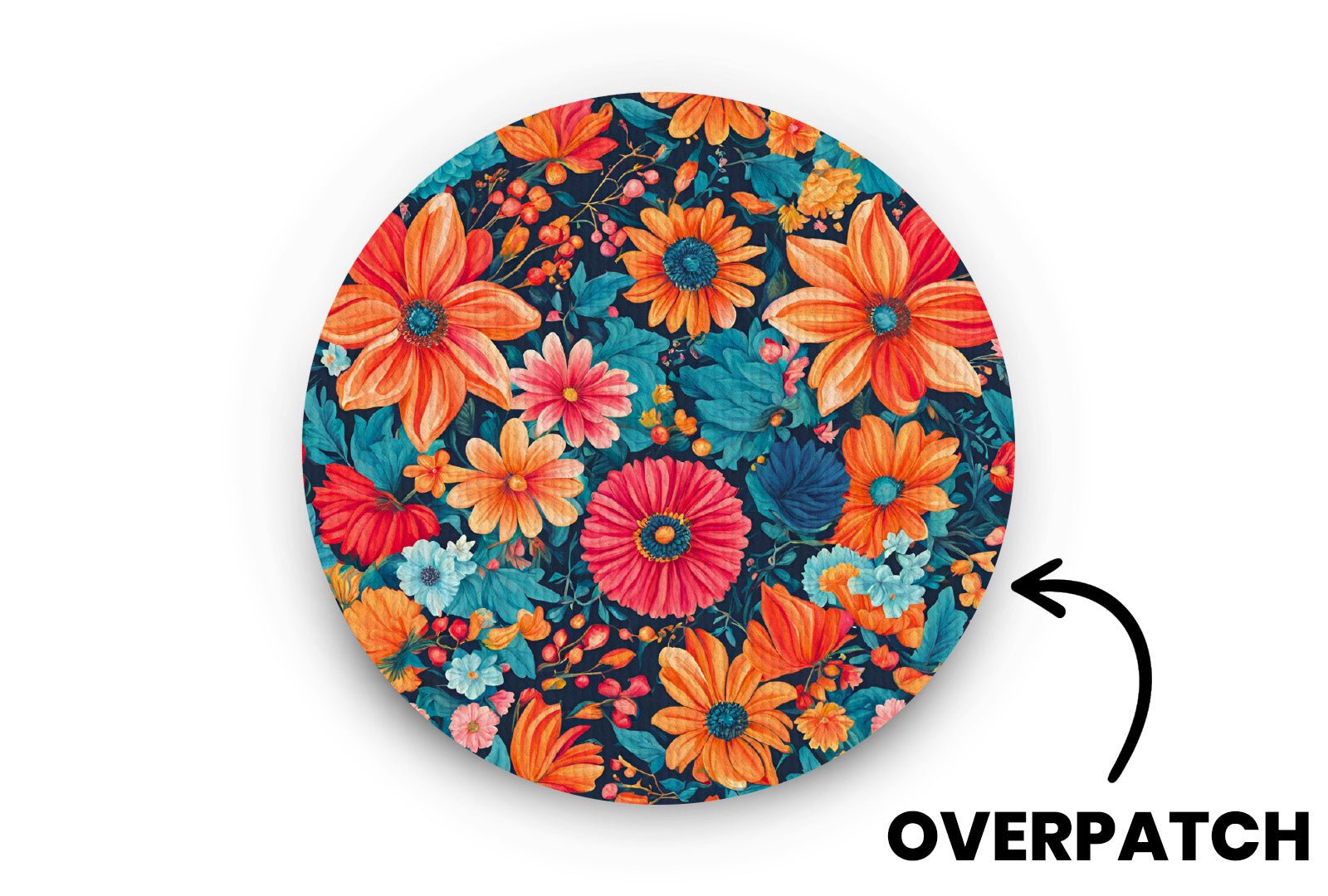 Orange Bloom Patch - Overpatches for Single diabetes supplies and insulin pumps
