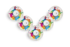 Paint Splash Patch Pack for Libre 3 - 5 - Pack diabetes supplies and insulin pumps