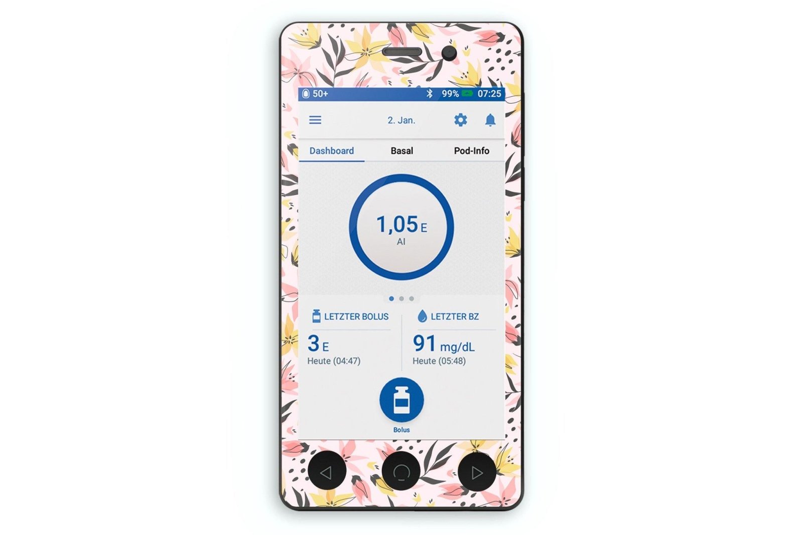 Star Lillies Sticker - Omnipod Dash PDM for diabetes CGMs and insulin pumps