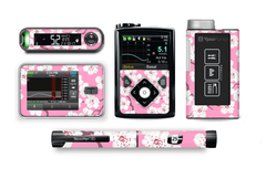 Pink Blossom Sticker for Novopen 4, 5, 6, or Echo diabetes supplies and insulin pumps