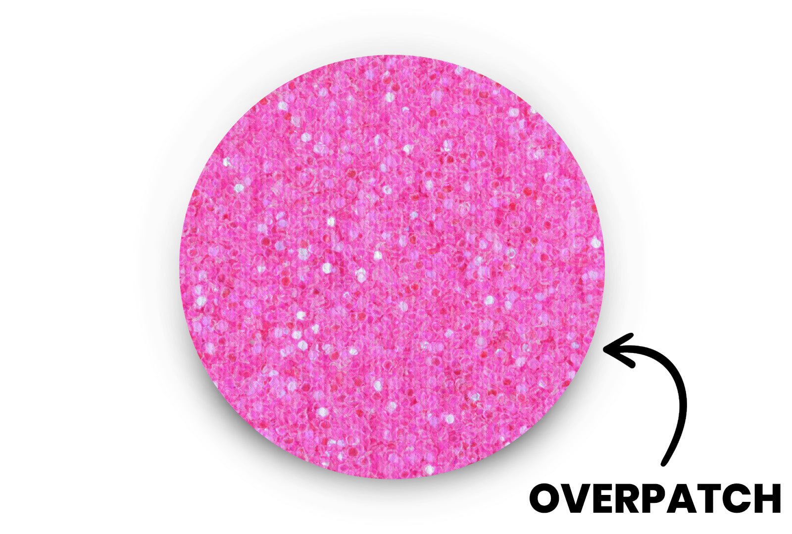 Pink Glitter Patch - Overpatches for Single diabetes supplies and insulin pumps