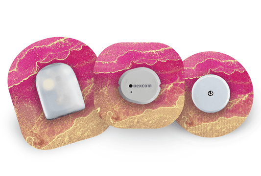 Pink Marble Patch for Freestyle Libre diabetes supplies and insulin pumps
