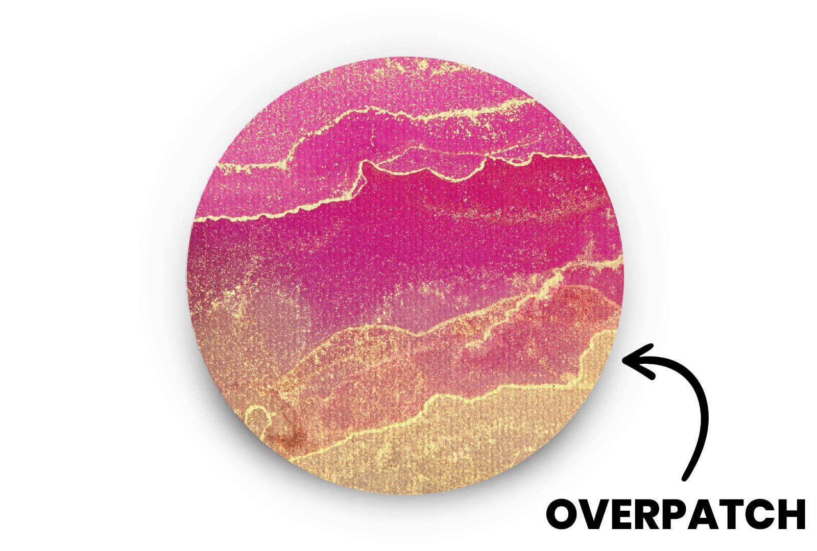 Pink Marble Patch - Overpatches for Single diabetes supplies and insulin pumps