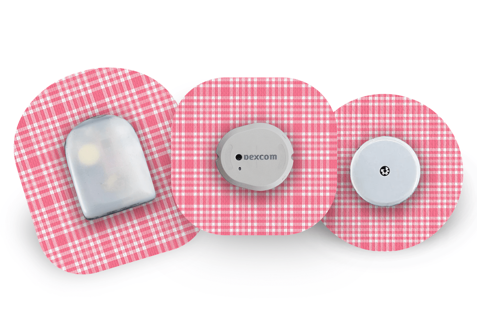 Pink Plaid Patch for Freestyle Libre diabetes supplies and insulin pumps