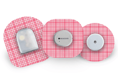 Pink Plaid Patch for Freestyle Libre diabetes supplies and insulin pumps