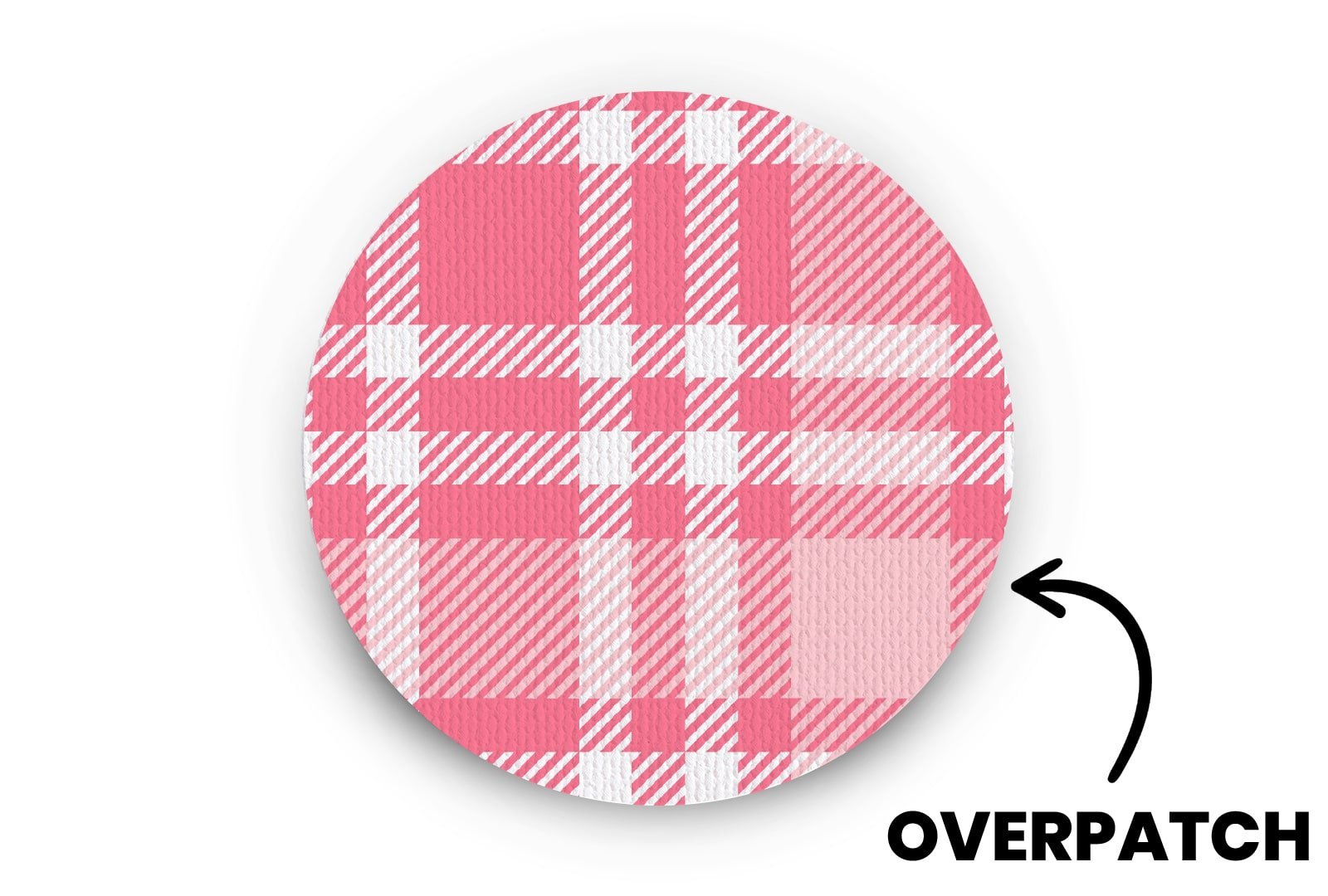 Pink Plaid Patch - Overpatches for Single diabetes supplies and insulin pumps