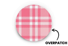 Pink Plaid Patch - Overpatches for Single diabetes supplies and insulin pumps
