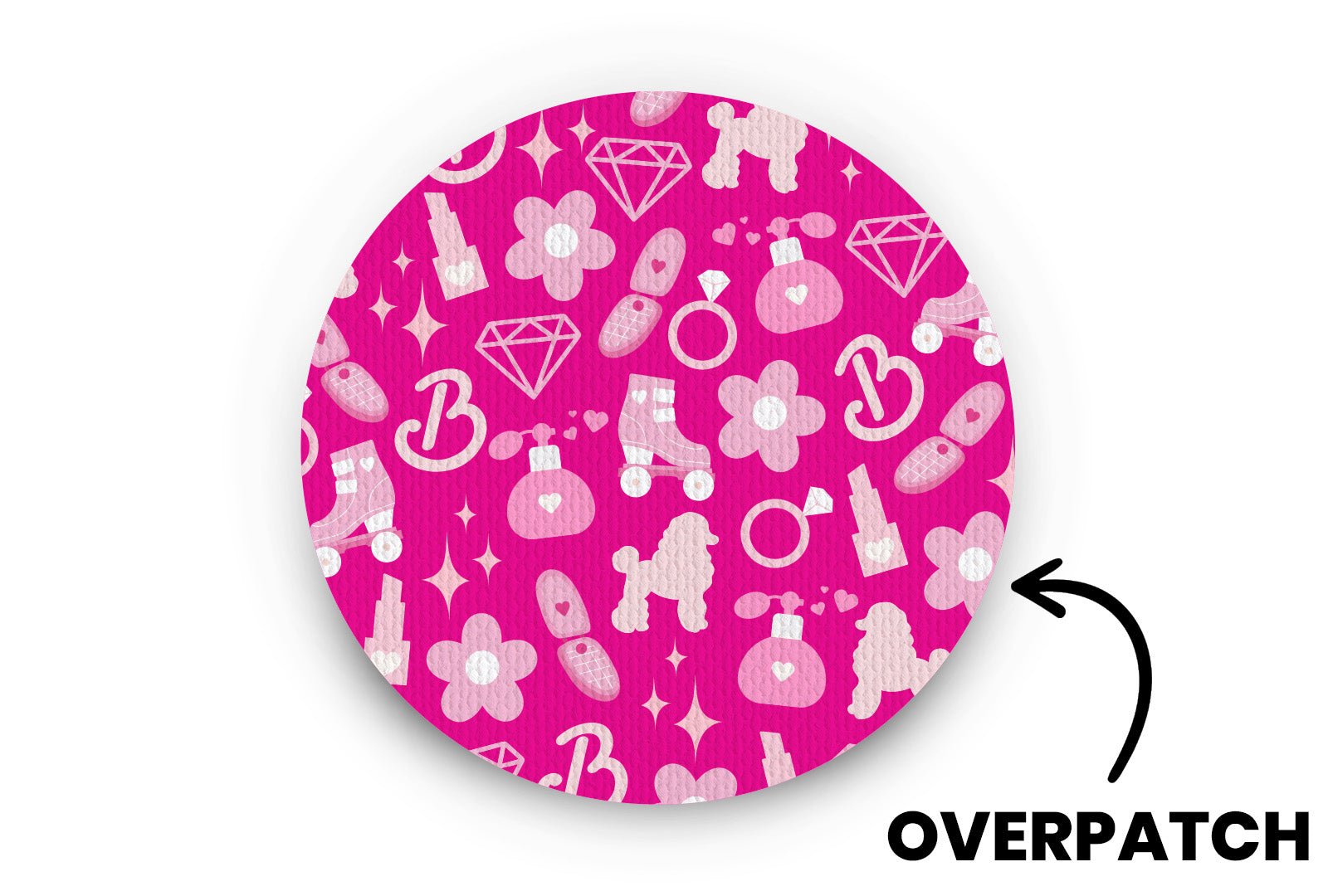 Pink Power Patch - Overpatches for Single diabetes supplies and insulin pumps