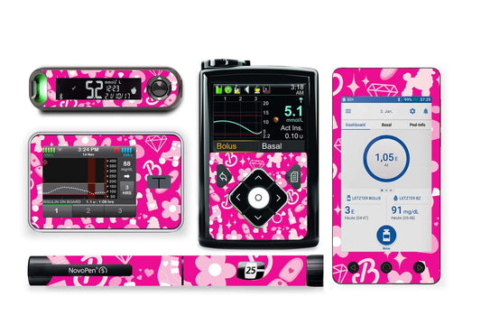 Pink Power Sticker for Novopen 4, 5, 6, or Echo diabetes supplies and insulin pumps