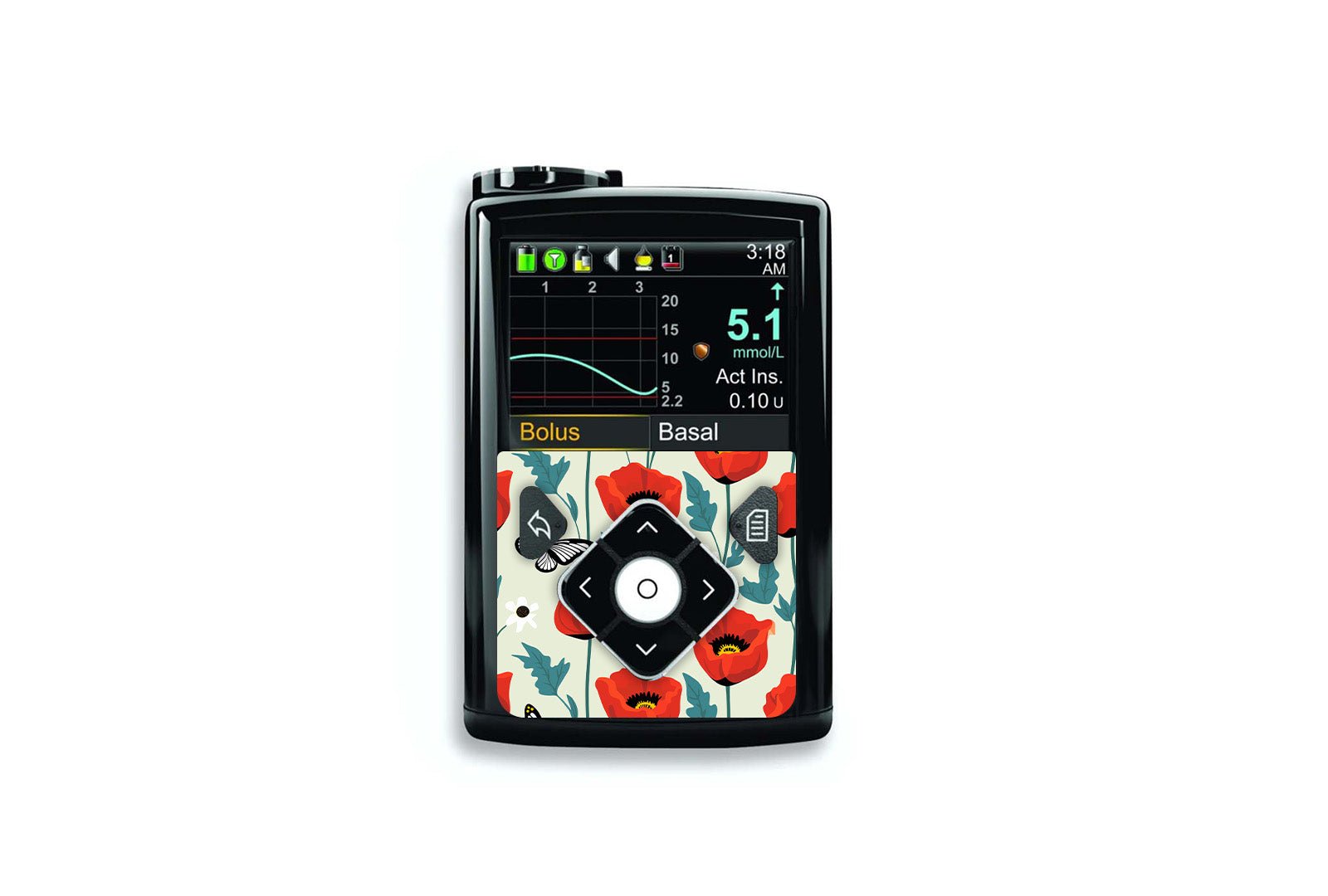 Poppy Sticker for Novopen 4, 5, 6, or Echo diabetes supplies and insulin pumps