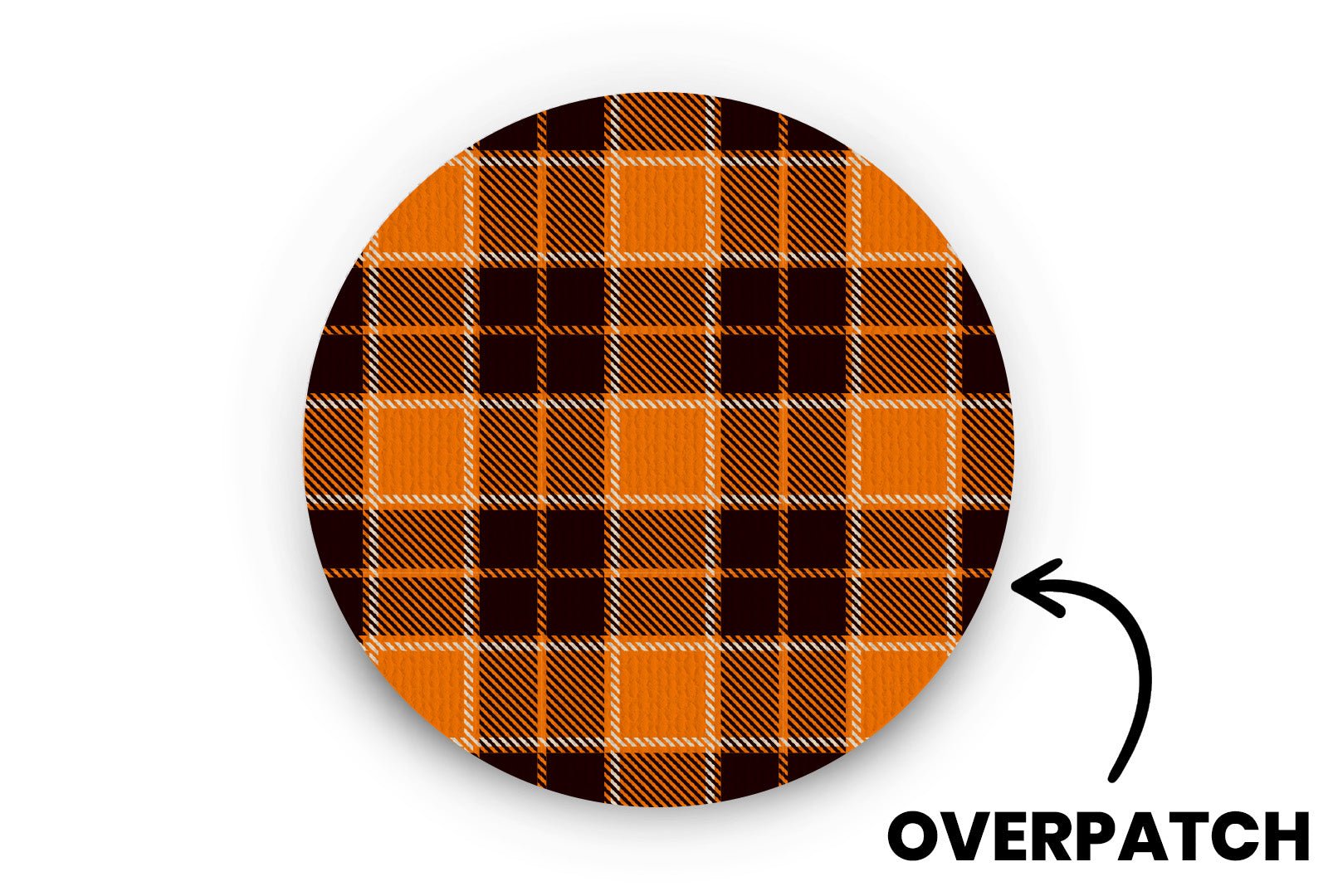 Pumpkin Plaid Patch - Overpatches for Single diabetes supplies and insulin pumps