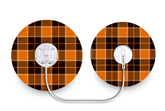 Pumpkin Plaid Patch - Tru - Steel for Single diabetes supplies and insulin pumps