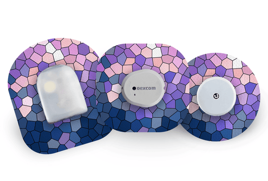 Purple Glass Patch for Freestyle Libre 2 diabetes supplies and insulin pumps