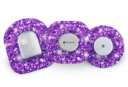 Purple Glitter Patch for Freestyle Libre 2 diabetes supplies and insulin pumps