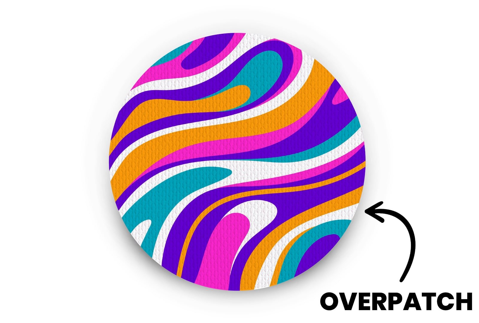Purple Swirl Patch - Overpatches for Single diabetes supplies and insulin pumps