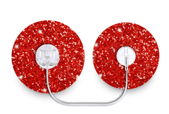 Red Glitter Patch - Tru - Steel for Single diabetes supplies and insulin pumps