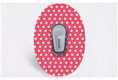 Red Polka Dot Patch for Freestyle Libre diabetes supplies and insulin pumps