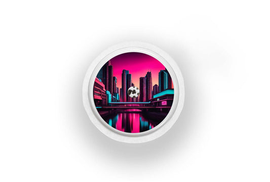 Retro City Sticker - Freestyle Libre 1, 2, or 2+ for diabetes supplies and insulin pumps