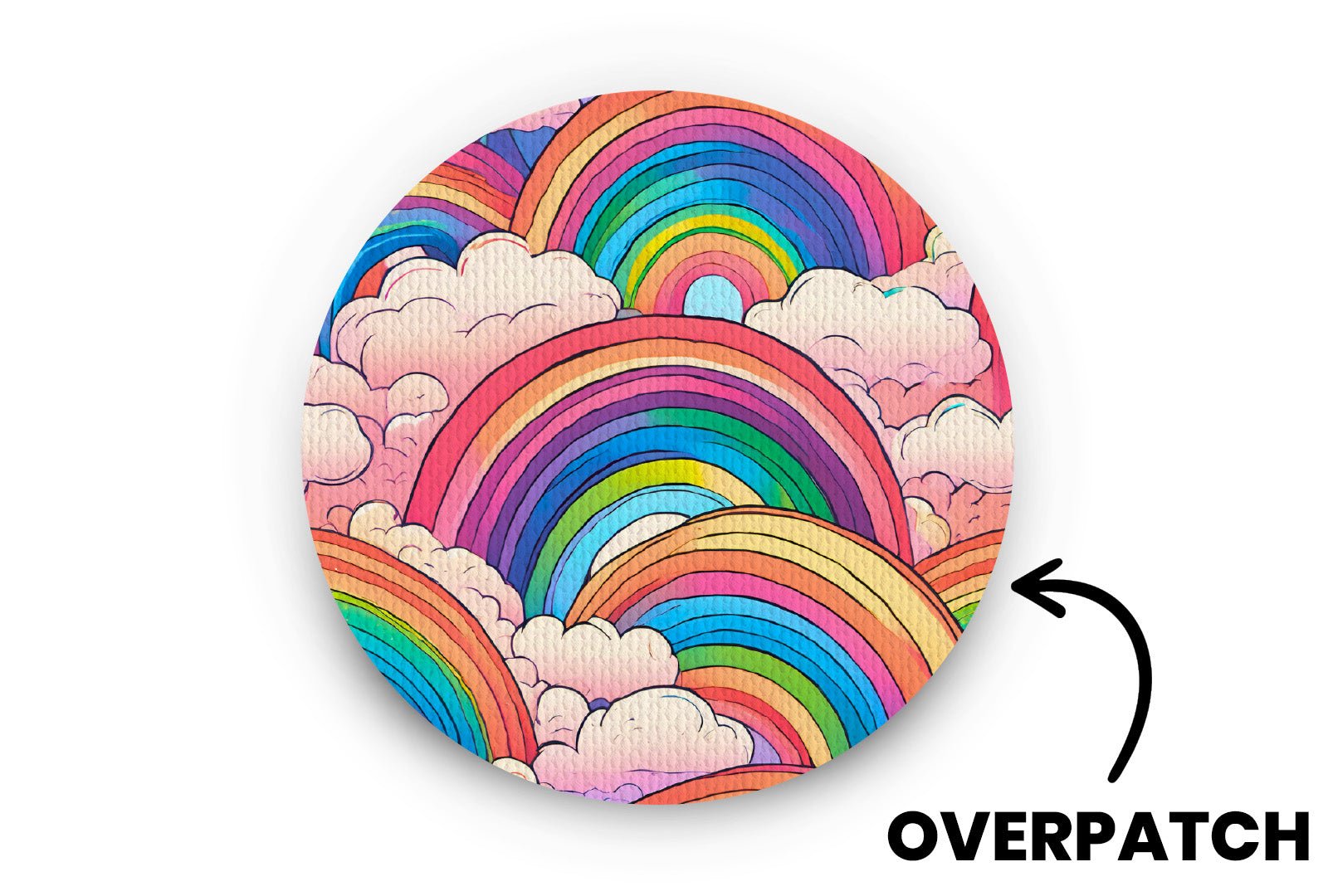Retro Rainbow Patch - Overpatches for Single diabetes supplies and insulin pumps