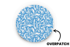 Royal White Flowers Patch - Overpatches for Single diabetes supplies and insulin pumps