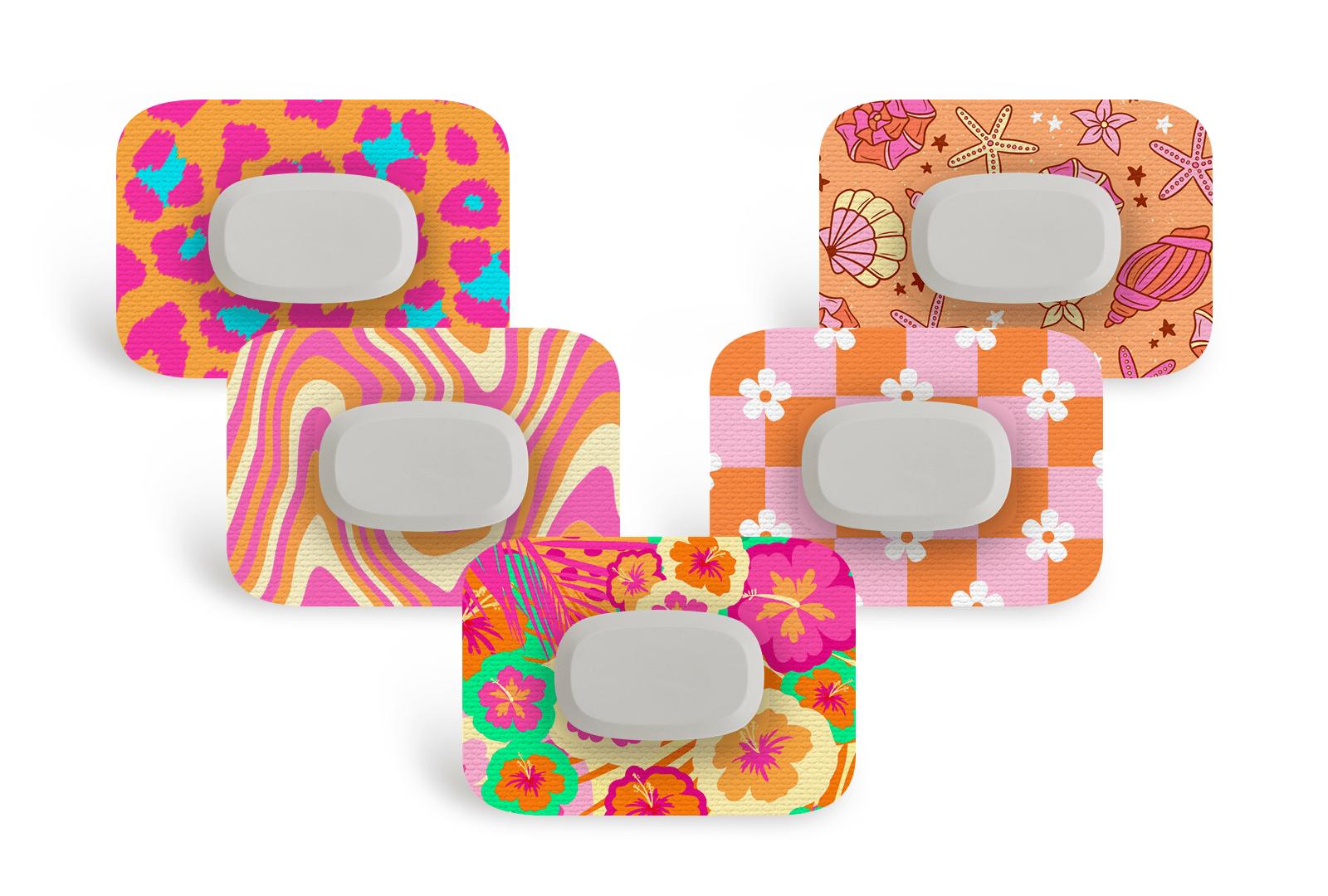Sassy Summer Patch Pack for GlucoRX Aidex - 5 - Pack diabetes supplies and insulin pumps