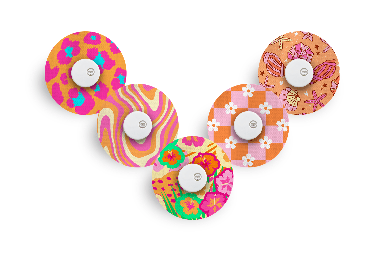 Sassy Summer Patch Pack for Libre 3 - 5 - Pack diabetes supplies and insulin pumps