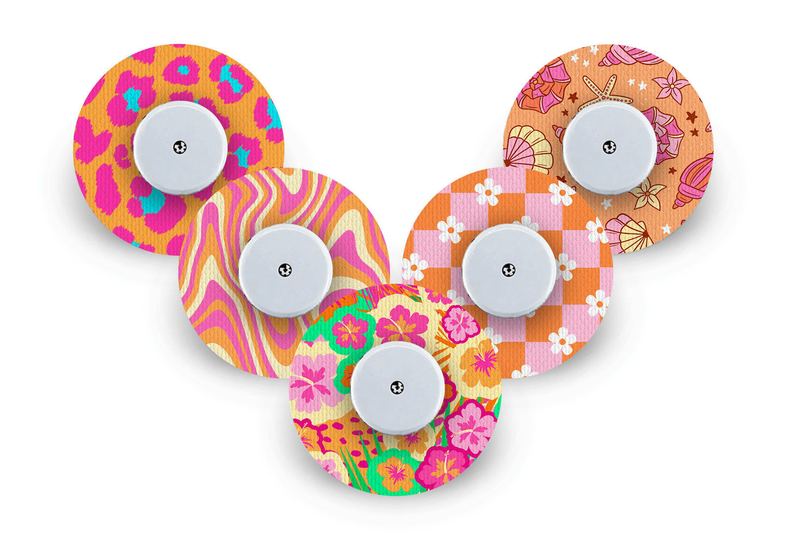 Sassy Summer Patch Pack for Freestyle Libre - 5 Pack diabetes supplies and insulin pumps